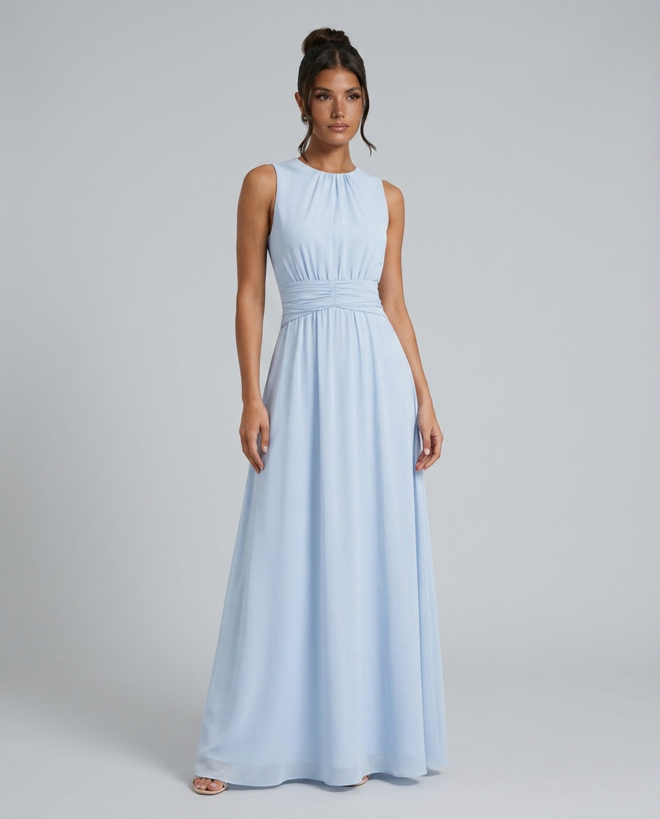 Peyton | Sleeveless A-Line Wedding Guest Maxi Dress