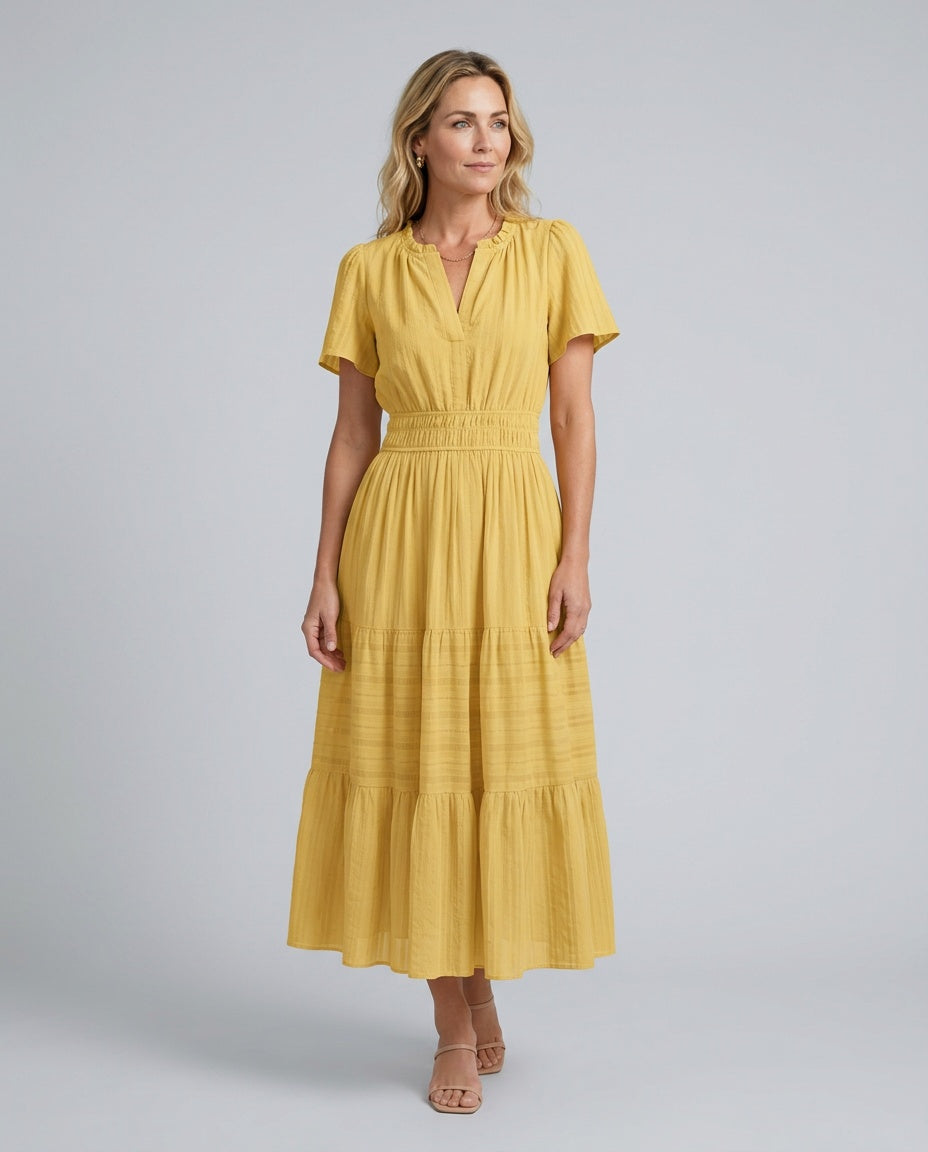 Leticia | Flowy Boho Garden Party Midi Dress