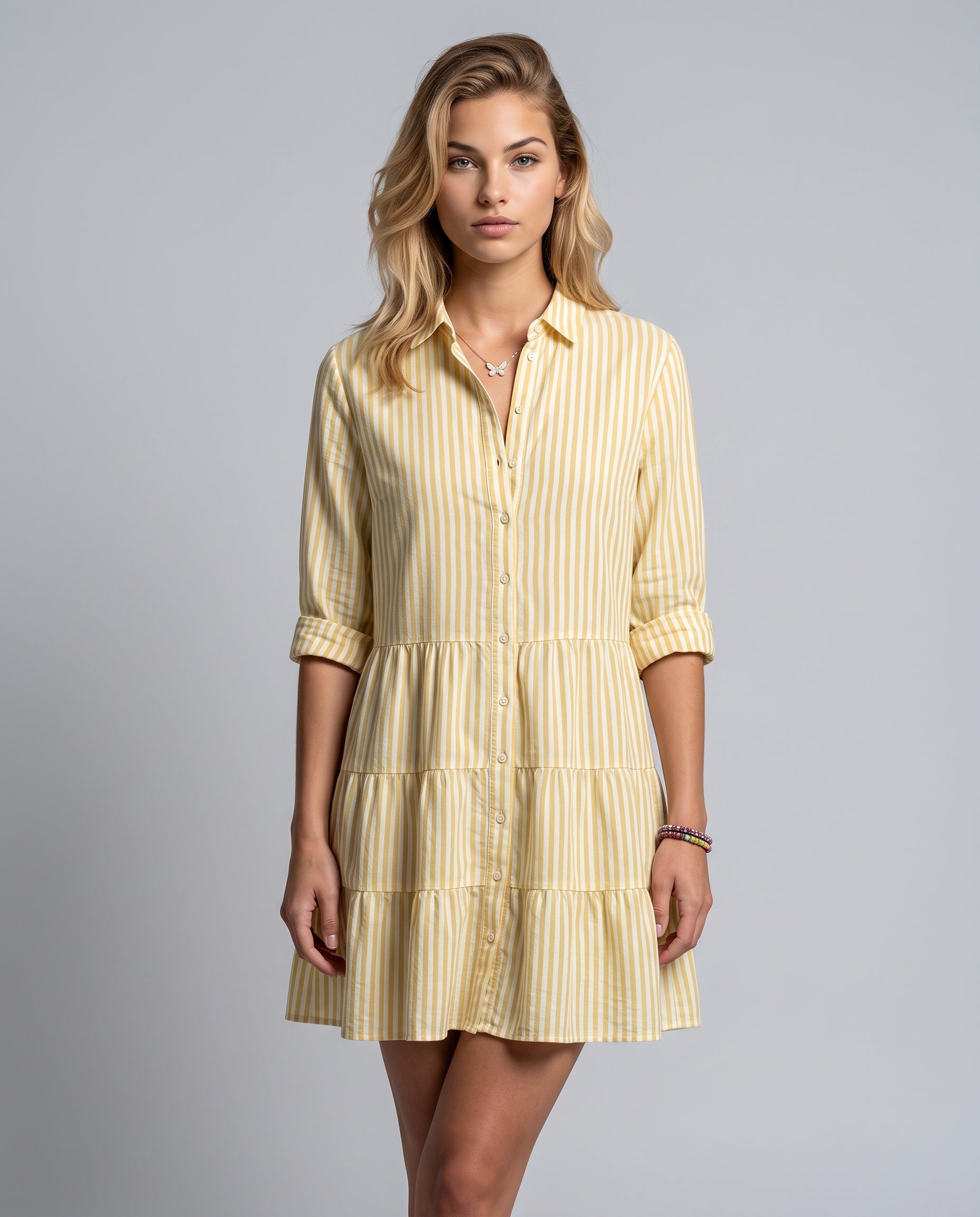 Suri | Striped Button Front Mini Dress