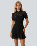 Yuki | Mandarin Collar Cocktail Mini Dress