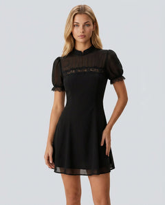 Yuki | Mandarin Collar Cocktail Mini Dress