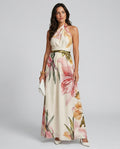 Adriana | Halter Neck Flowing Skirt Maxi Dress