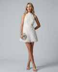 Liv | Mock Neck Tie-Back Mini Dress
