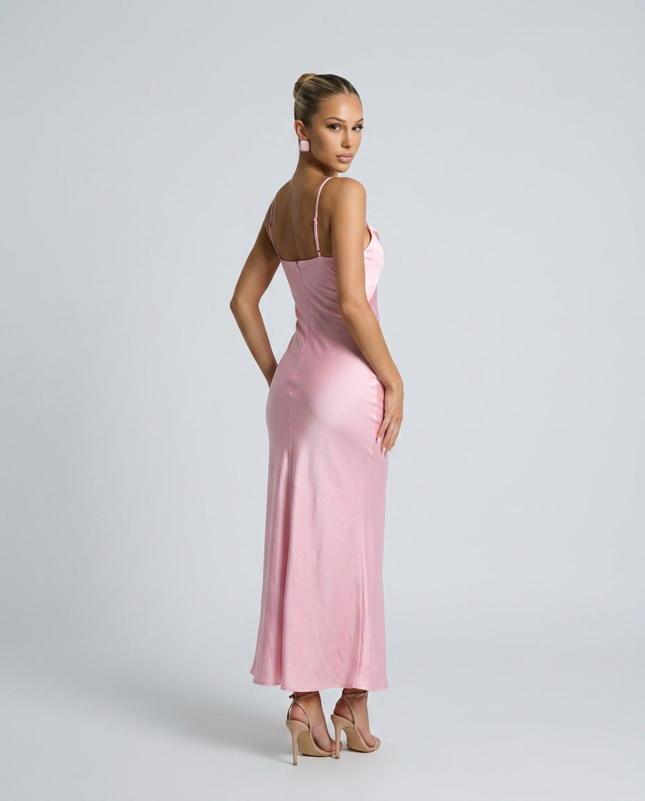 Anais | Strappy Satin Slip Maxi Dress
