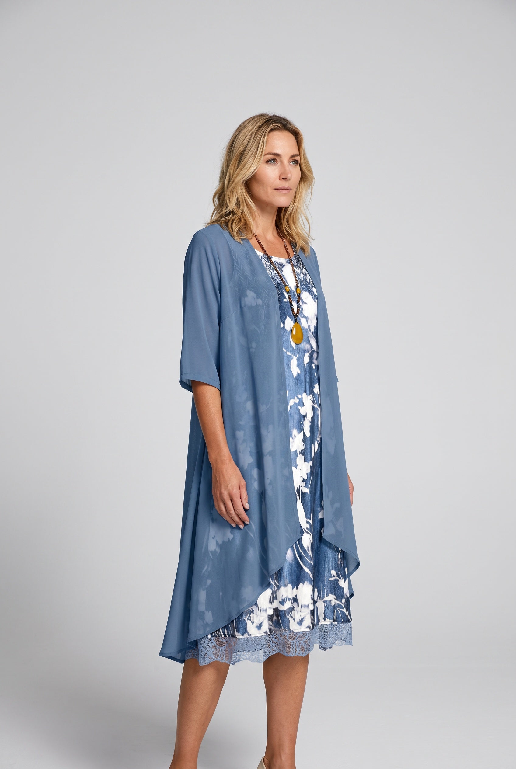 Orla | Layered Open Front Midi Dress