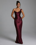 Isadora | Asymmetric Lace-Trim Strapless Maxi Dress