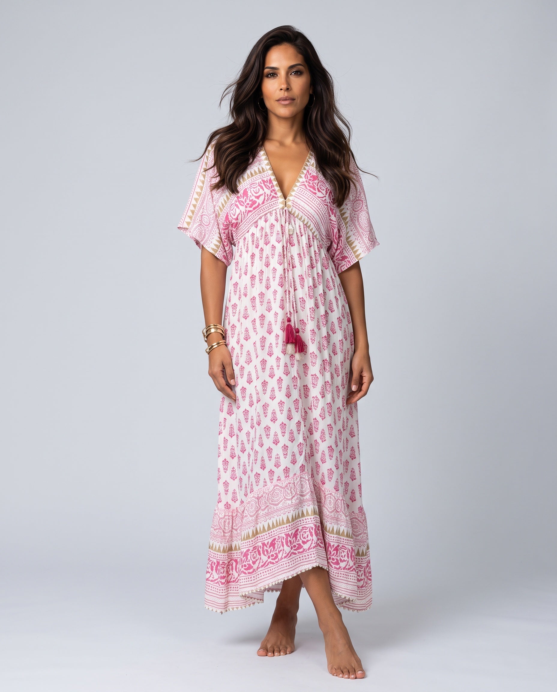 Tessa | Boho Print Flowy Maxi Dress