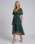 Hazel | Flutter Sleeve Gathered Waist Floral Midi Dress