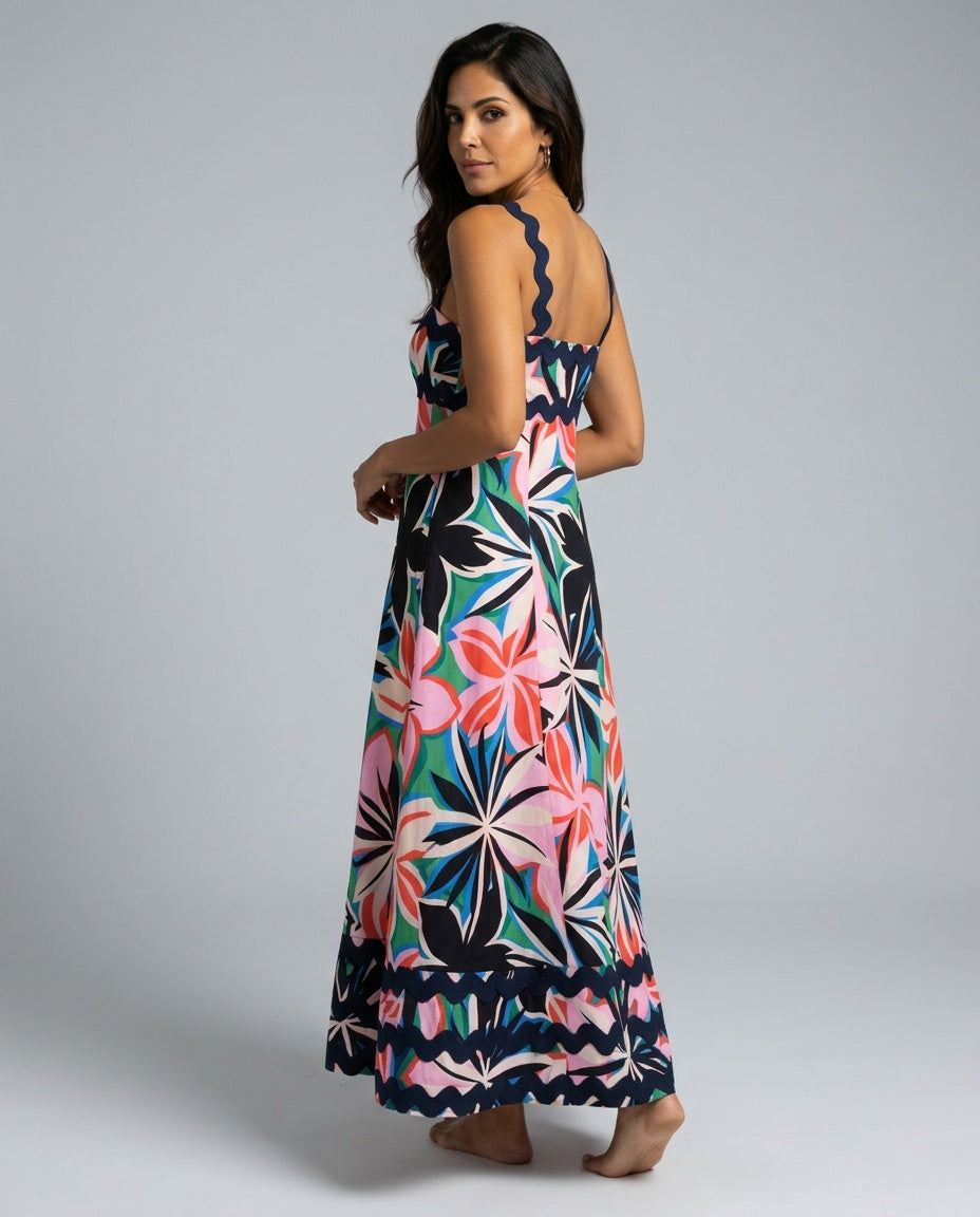 Lila | Sleeveless Wavy Hem Maxi Dress
