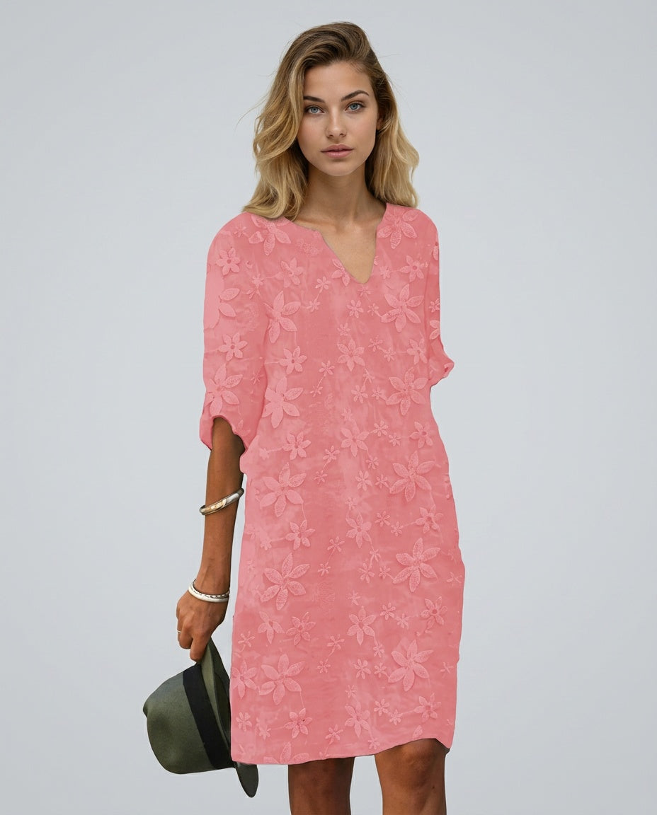 Avenzia | Floral V-Neck Midi Dress