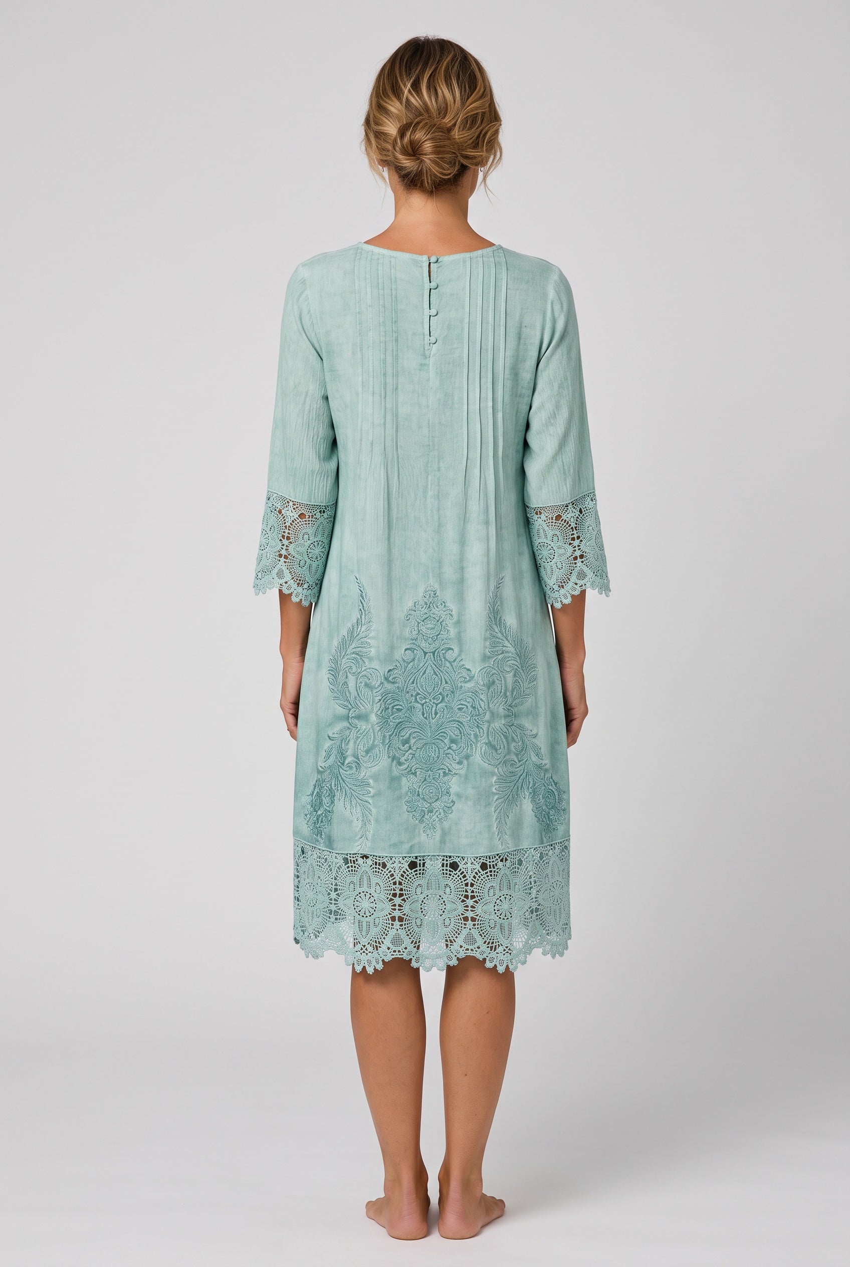 Juliette | V-Neck Embroidered Midi Dress