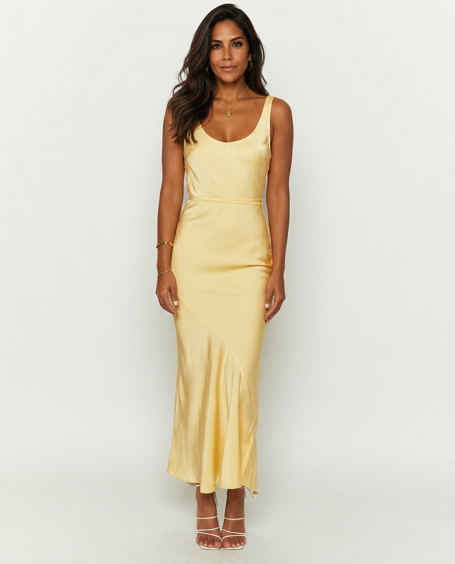 Carnation | Satin-Look Maxi Dress