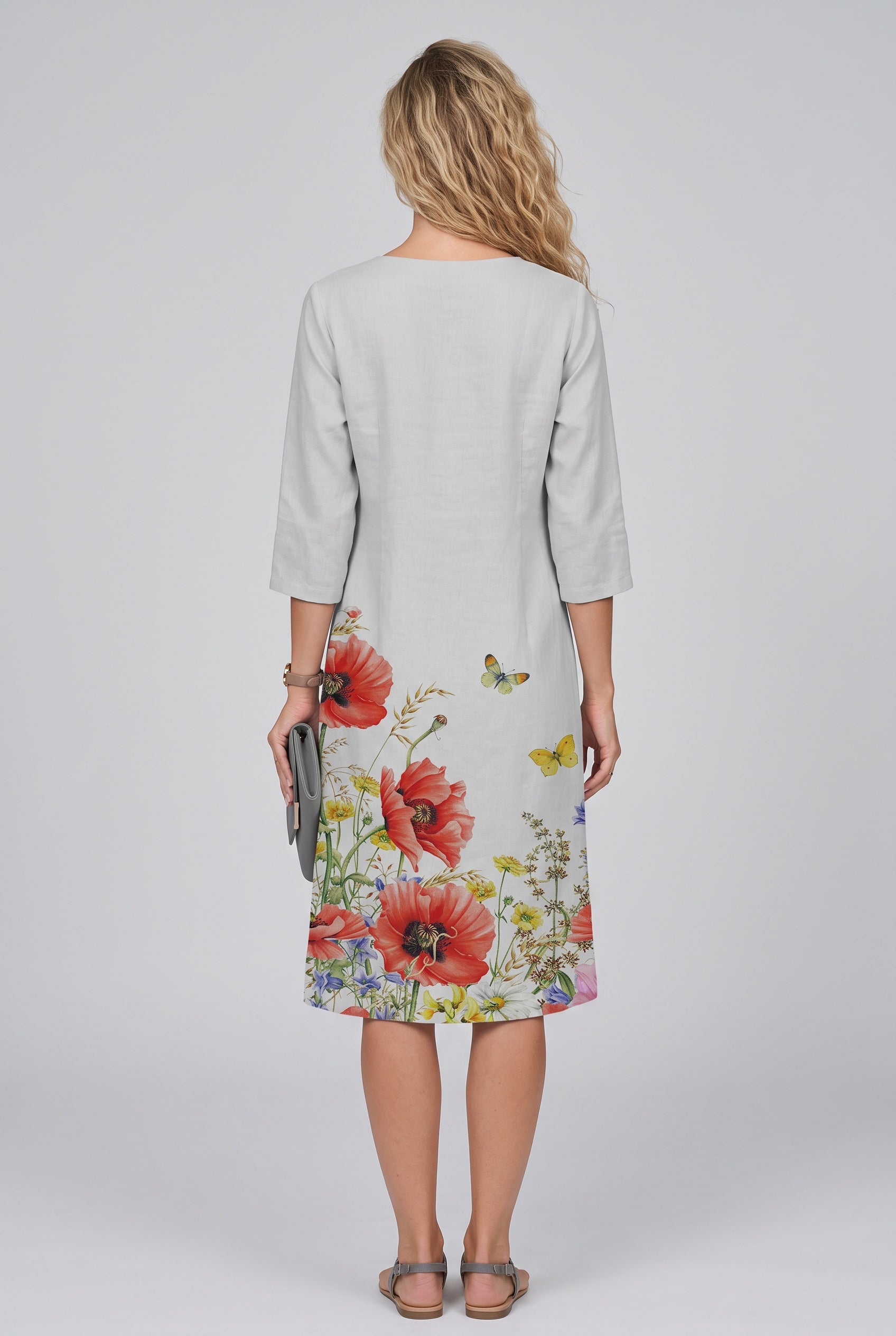 Xenia | Round Neck Short Sleeve Midi Dress