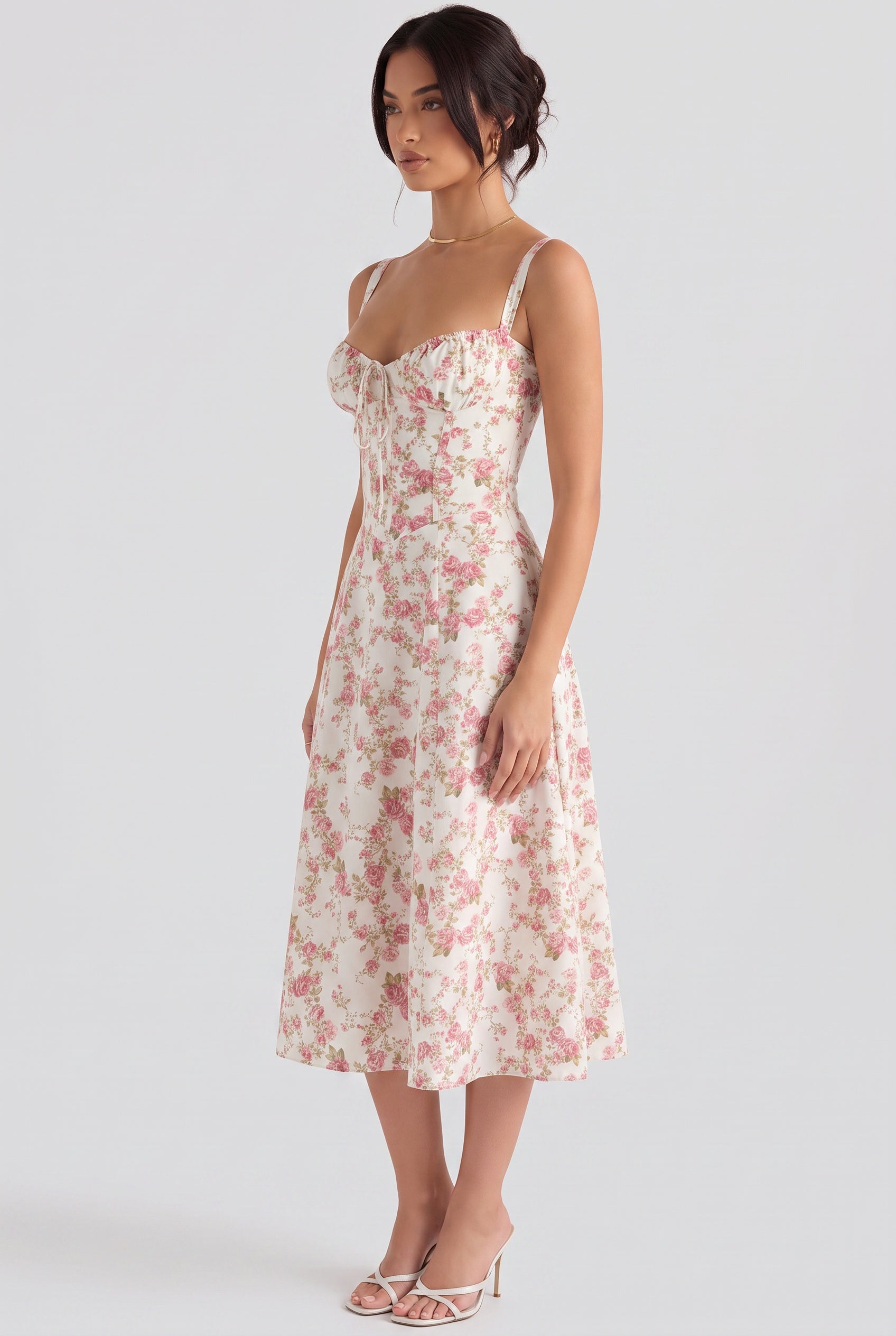 Thea | Fitted Defined-Waist Midi Dress