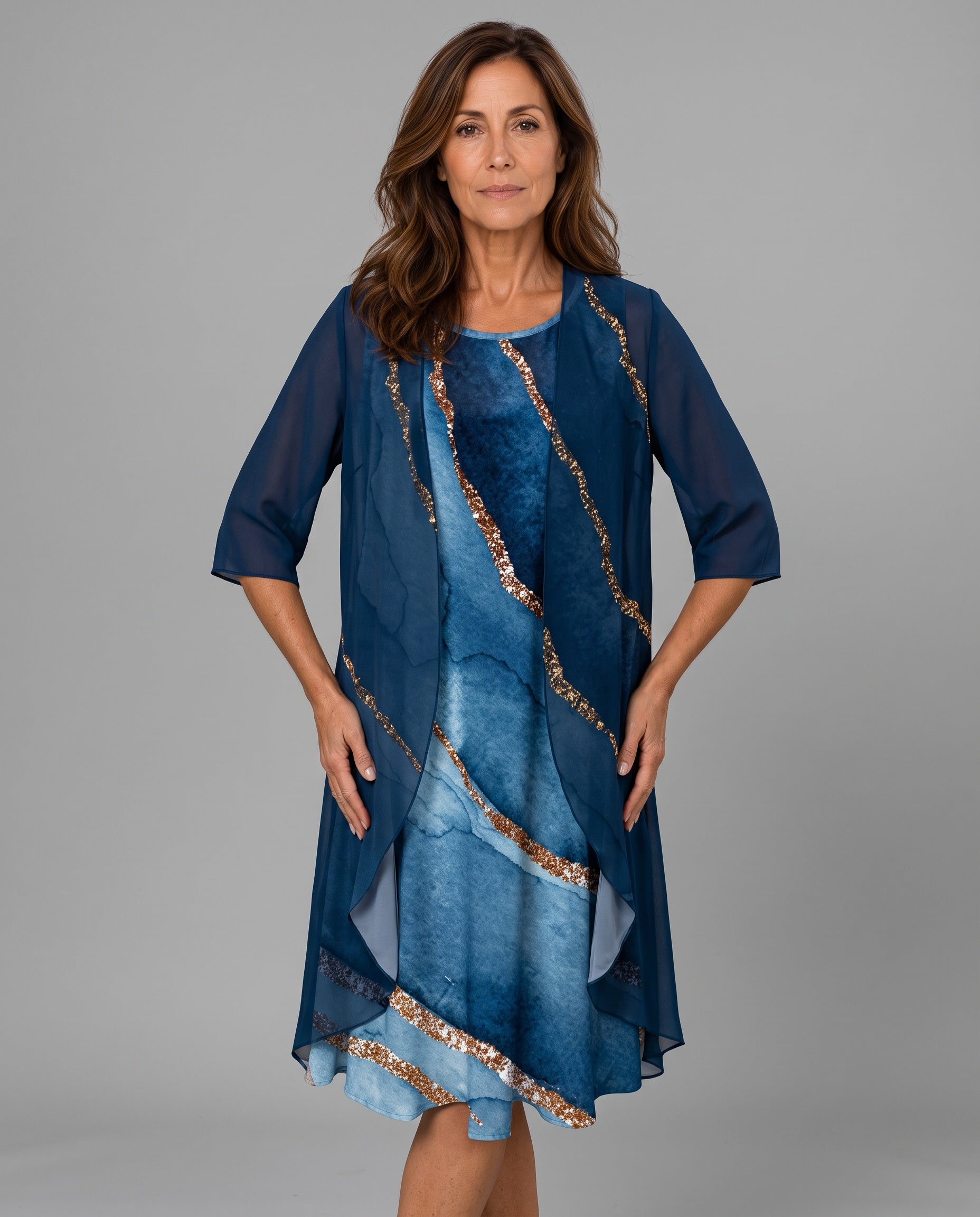 Orla | Layered Open Front Midi Dress