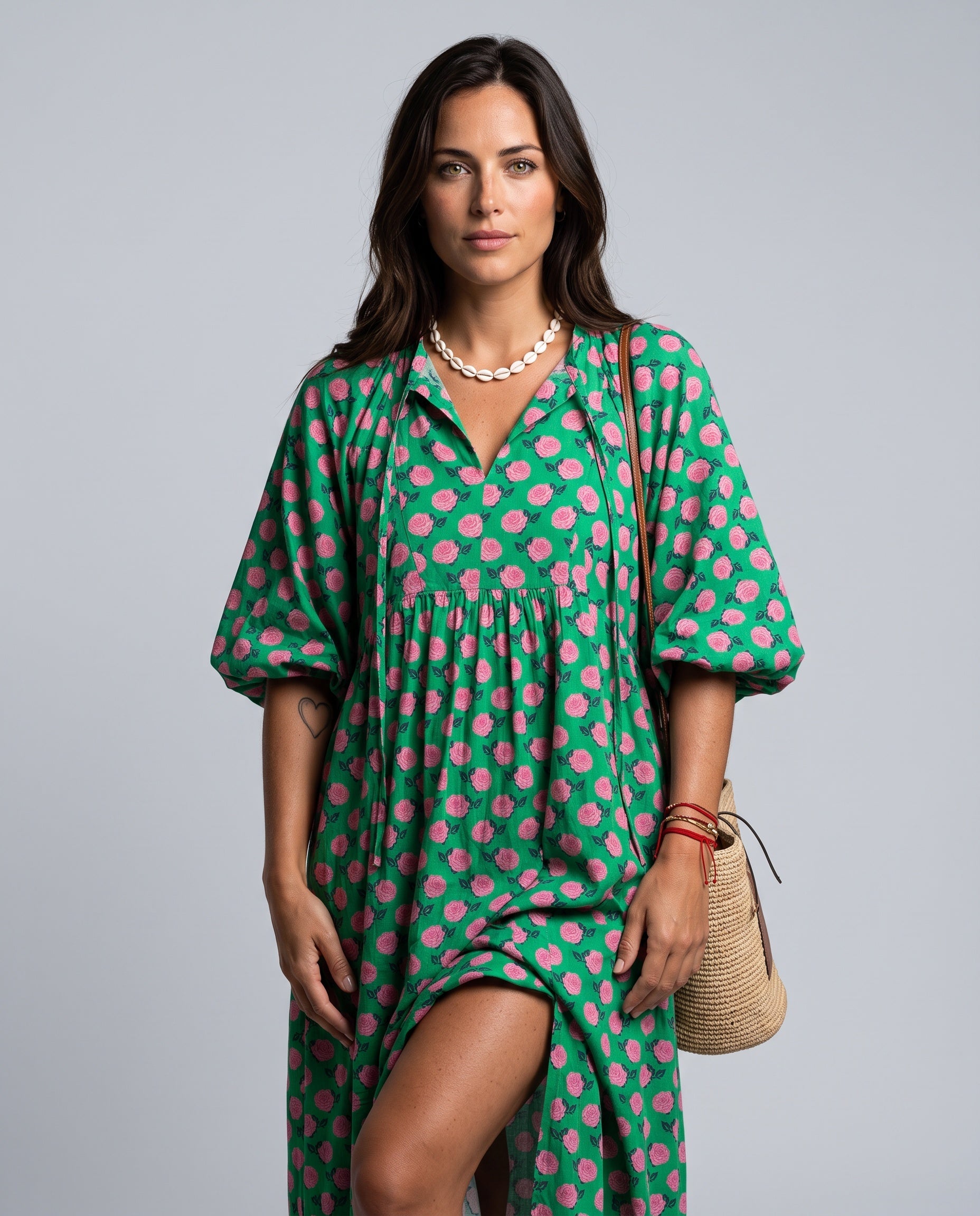 Josephine | Patterned Long Sleeve Maxi Dress