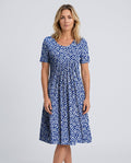 Quinn | Printed Short Sleeve Midi Dress