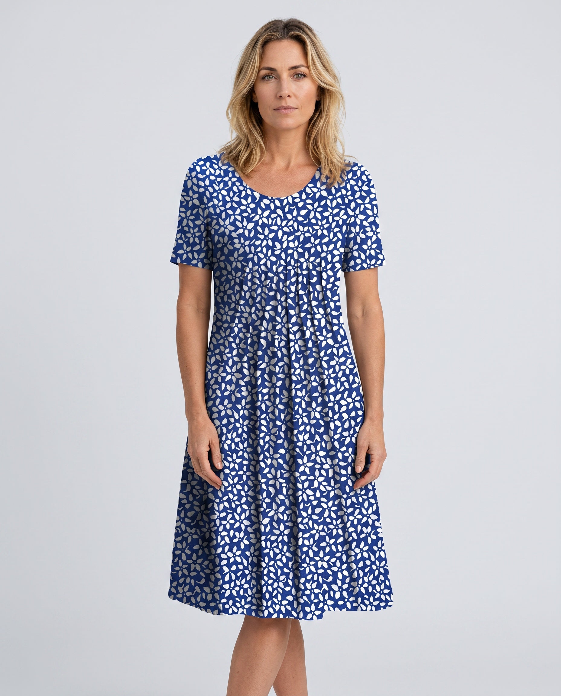 Quinn | Printed Short Sleeve Midi Dress