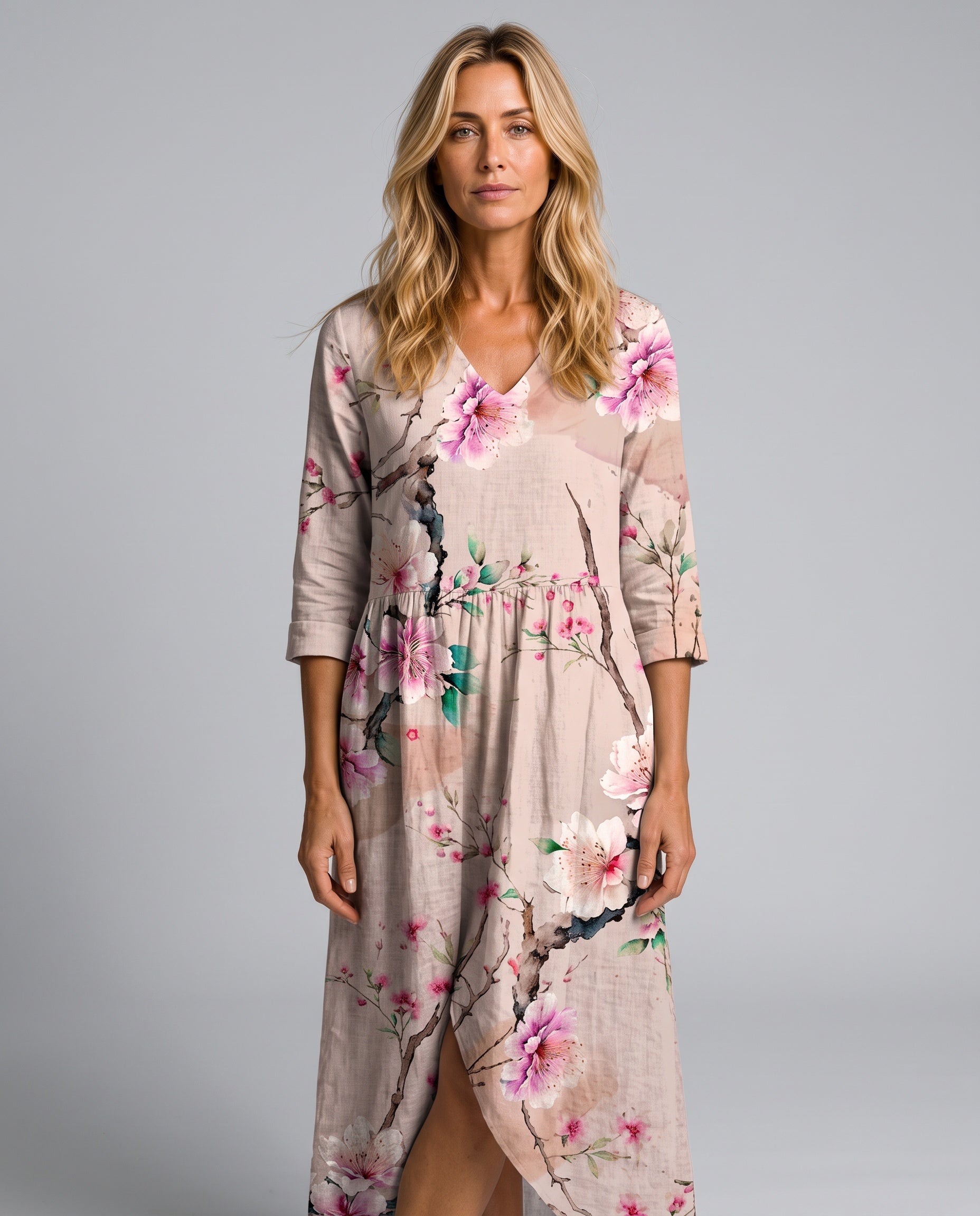 Isolde | Floral V-Neck Maxi Dress
