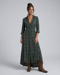 Marilena | Button-Front V-Neck Maxi Dress