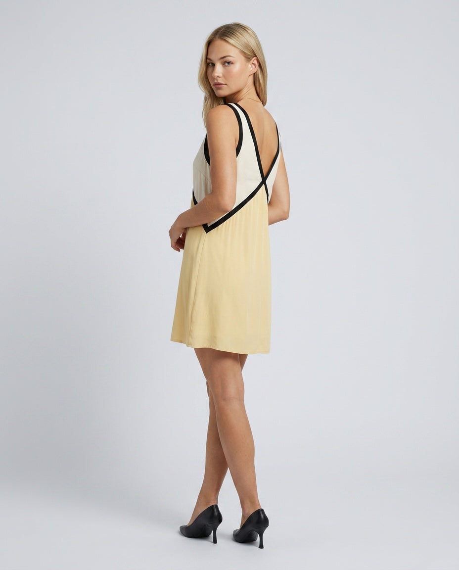 Talia | Contrasting Low-Back Mini Dress