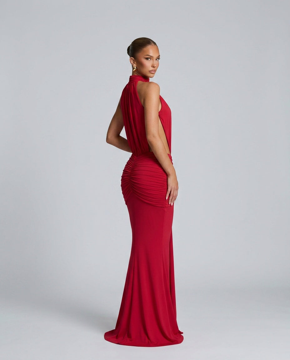 Paige | Gathered Backless Maxi Dress