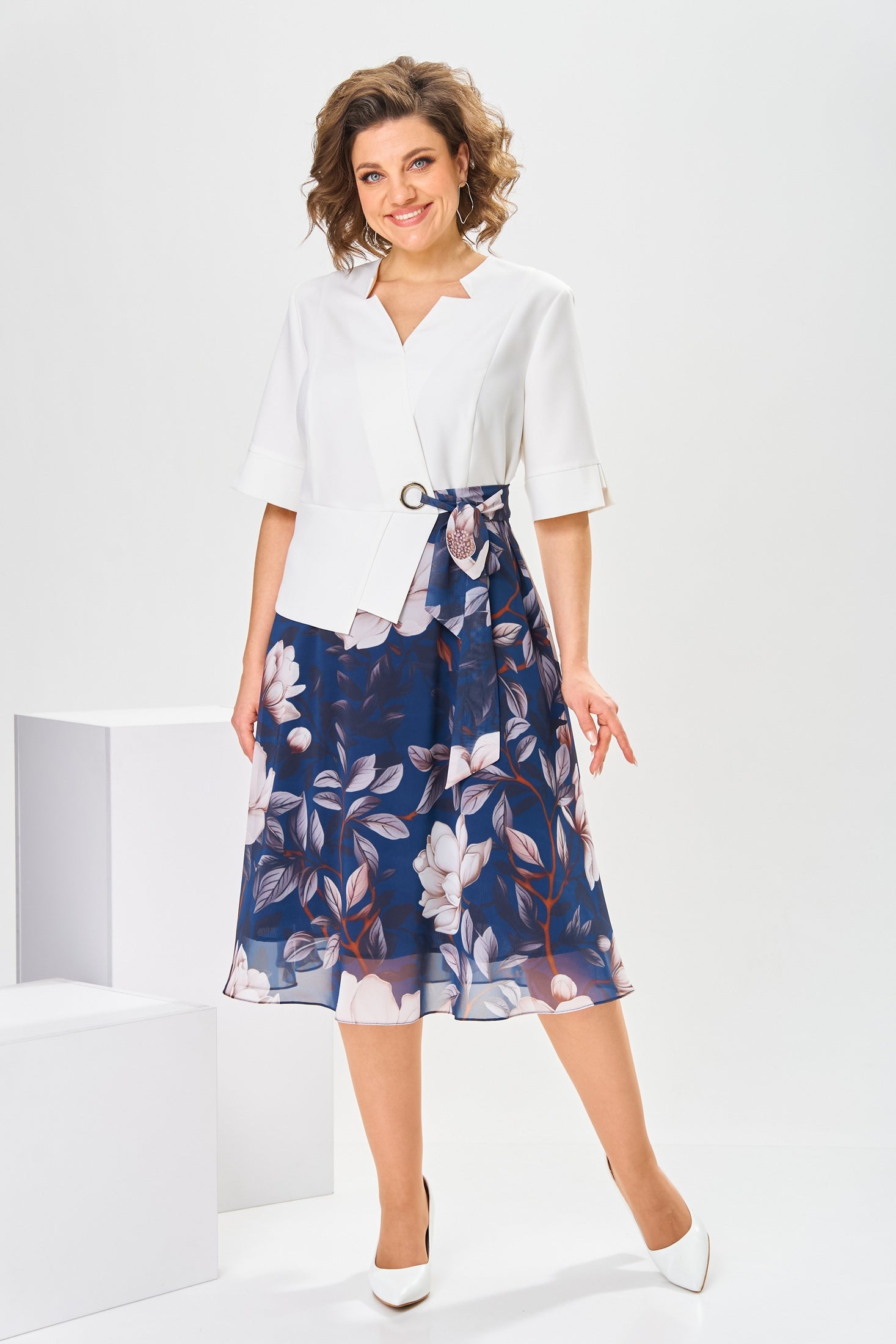 Josie | Soft Cotton-Blend Midi Dress