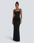 Justina | Basque Waist Fitted Maxi Dress