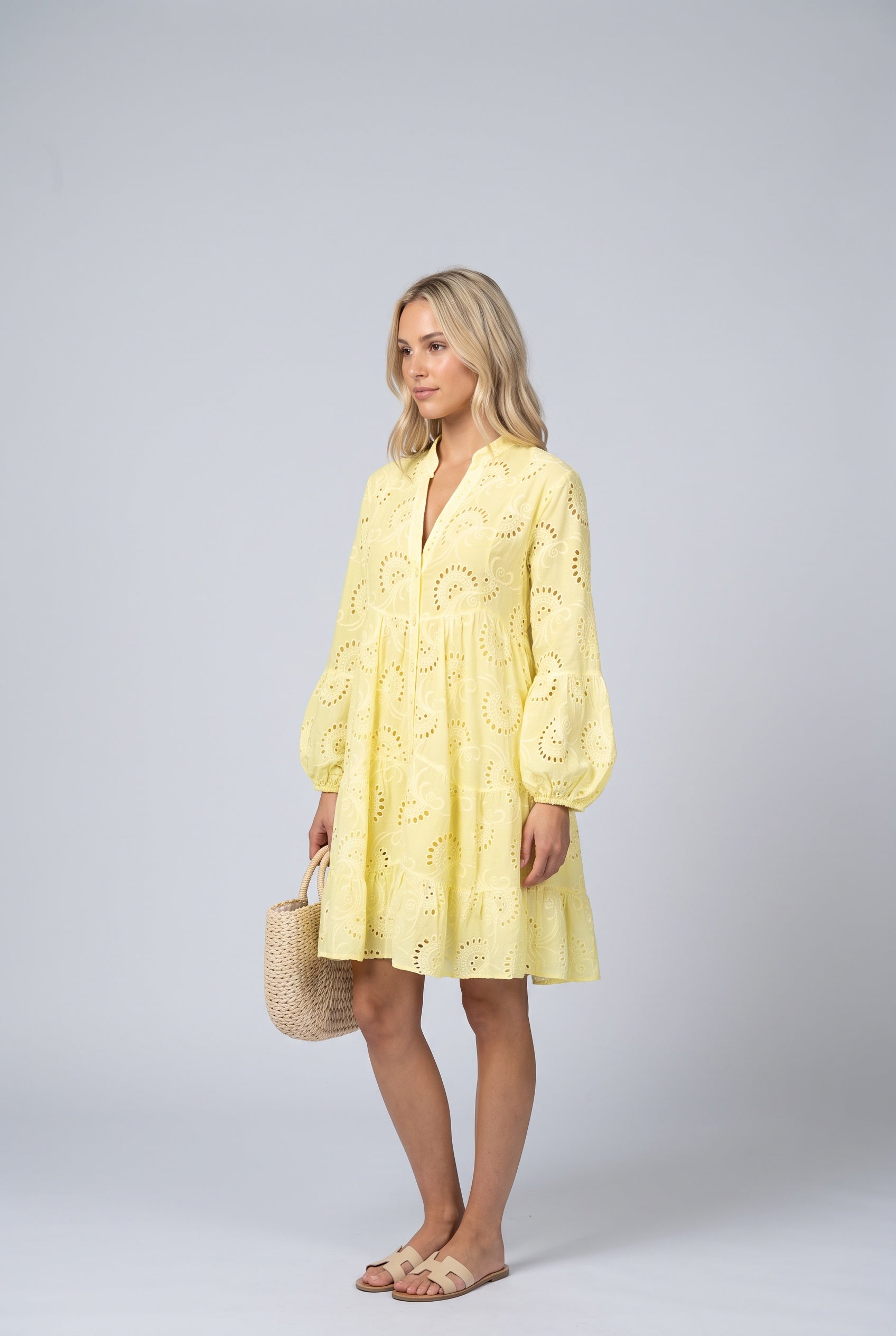 Edith | Embroidered Tiered Mini Dress
