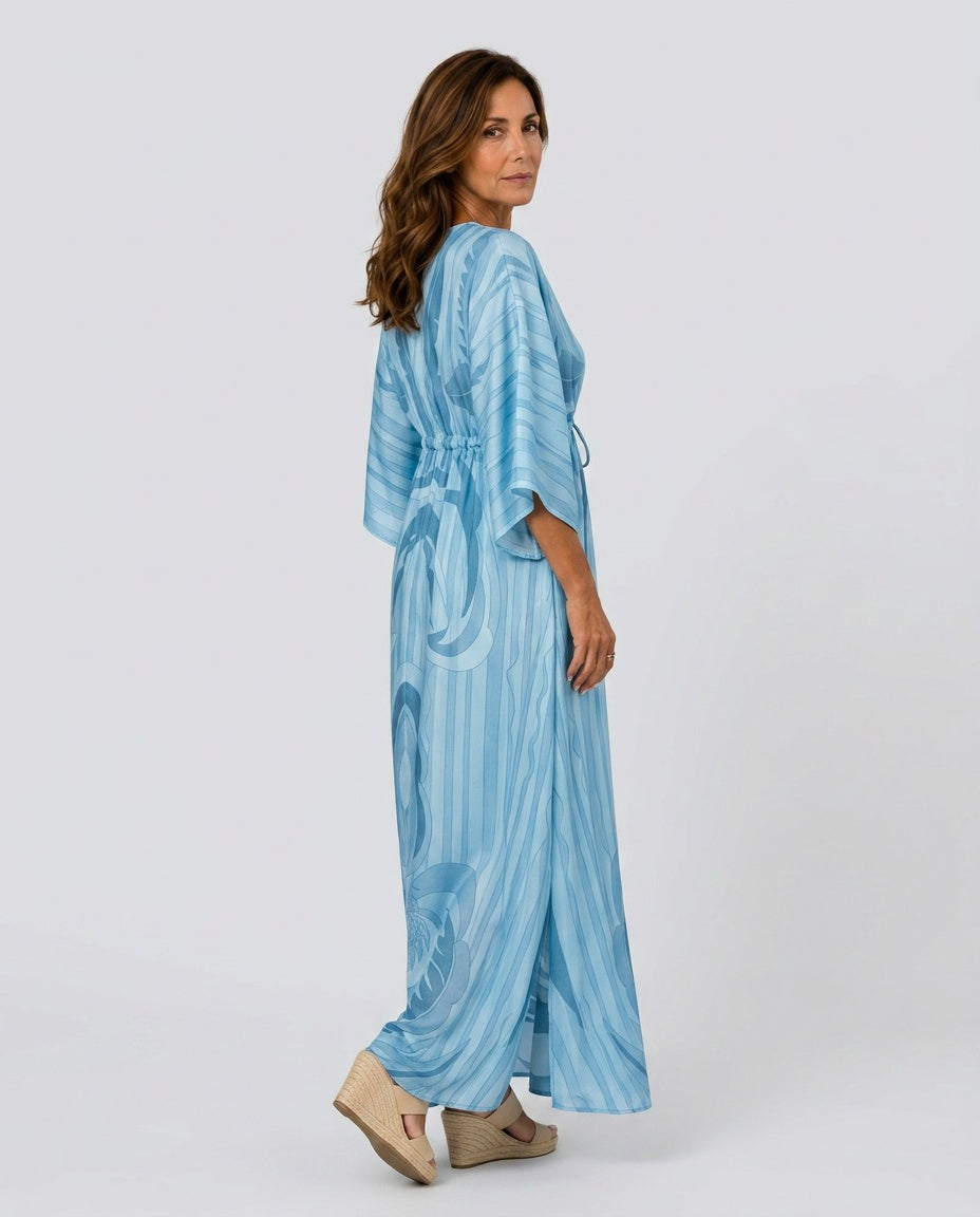 Josephine | Printed Batwing Tie-Waist Maxi Dress