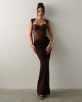 Romilly | Lace-Trim V-Neck Abstract Print Maxi Dress