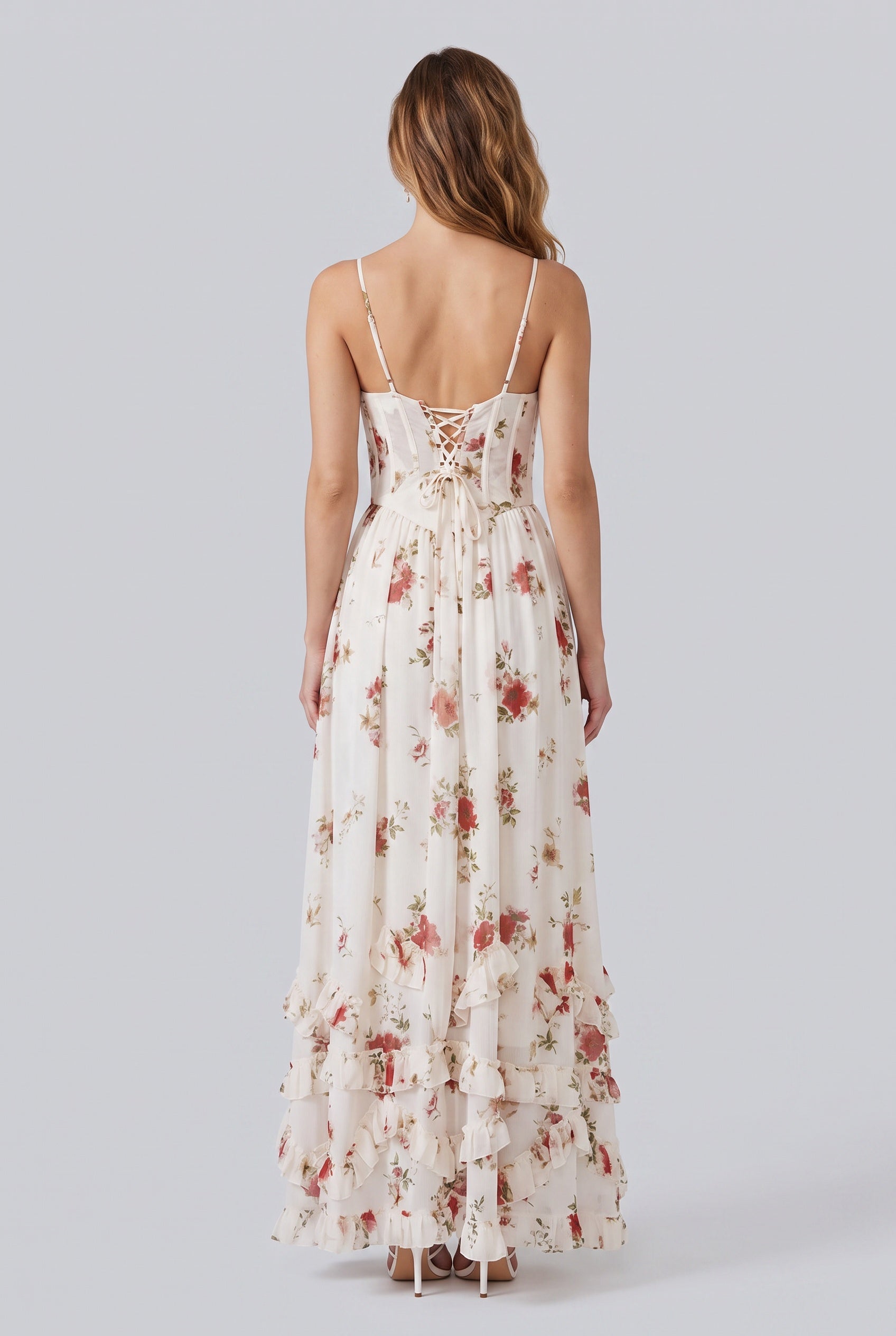 Renata | Floral Print Side Slit Maxi Dress