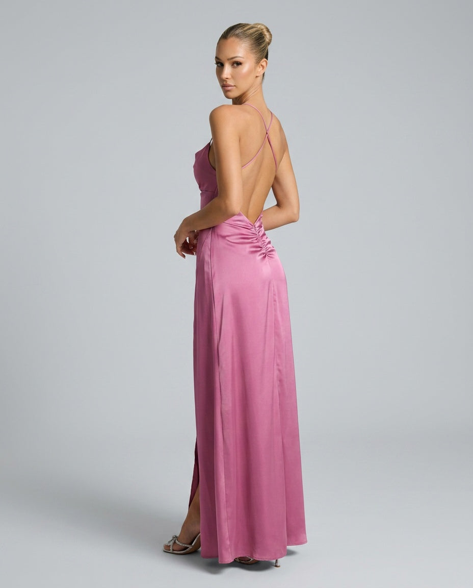 Tatum | Spaghetti Strap High Slit Evening Maxi Dress