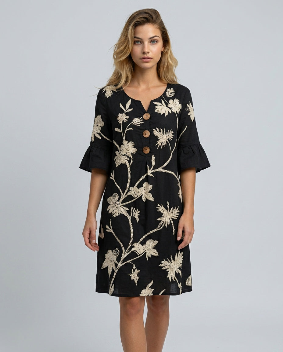 Isabela | Floral Cotton-Blend Midi Dress