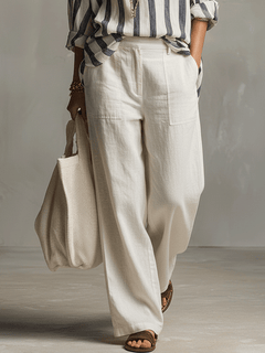 THEA — Relaxed Linen Wide-Leg Pants