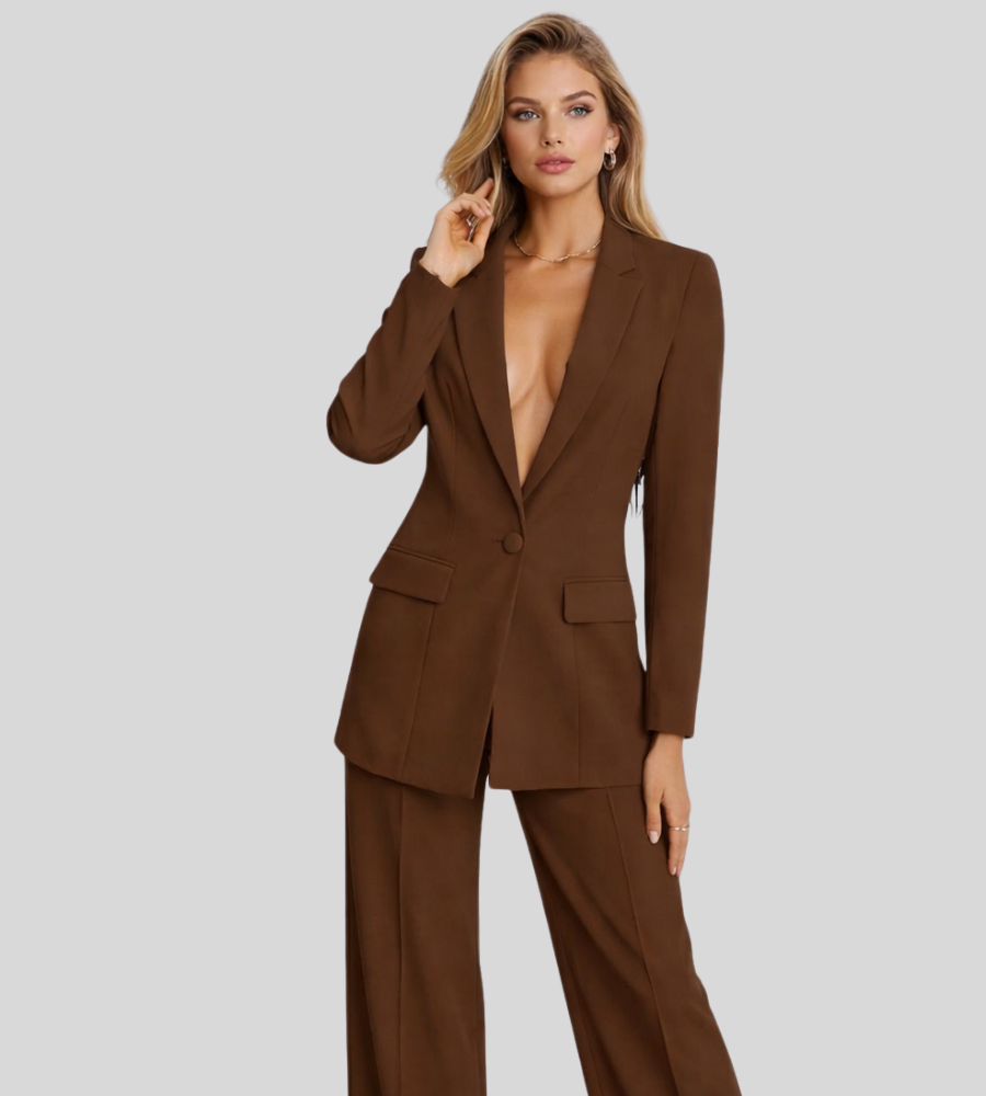 Gabriela | Tailored Wide-Leg Blazer & Trouser Suit Set