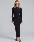 Margot | Long Sleeve Turtleneck Structured Maxi Dress