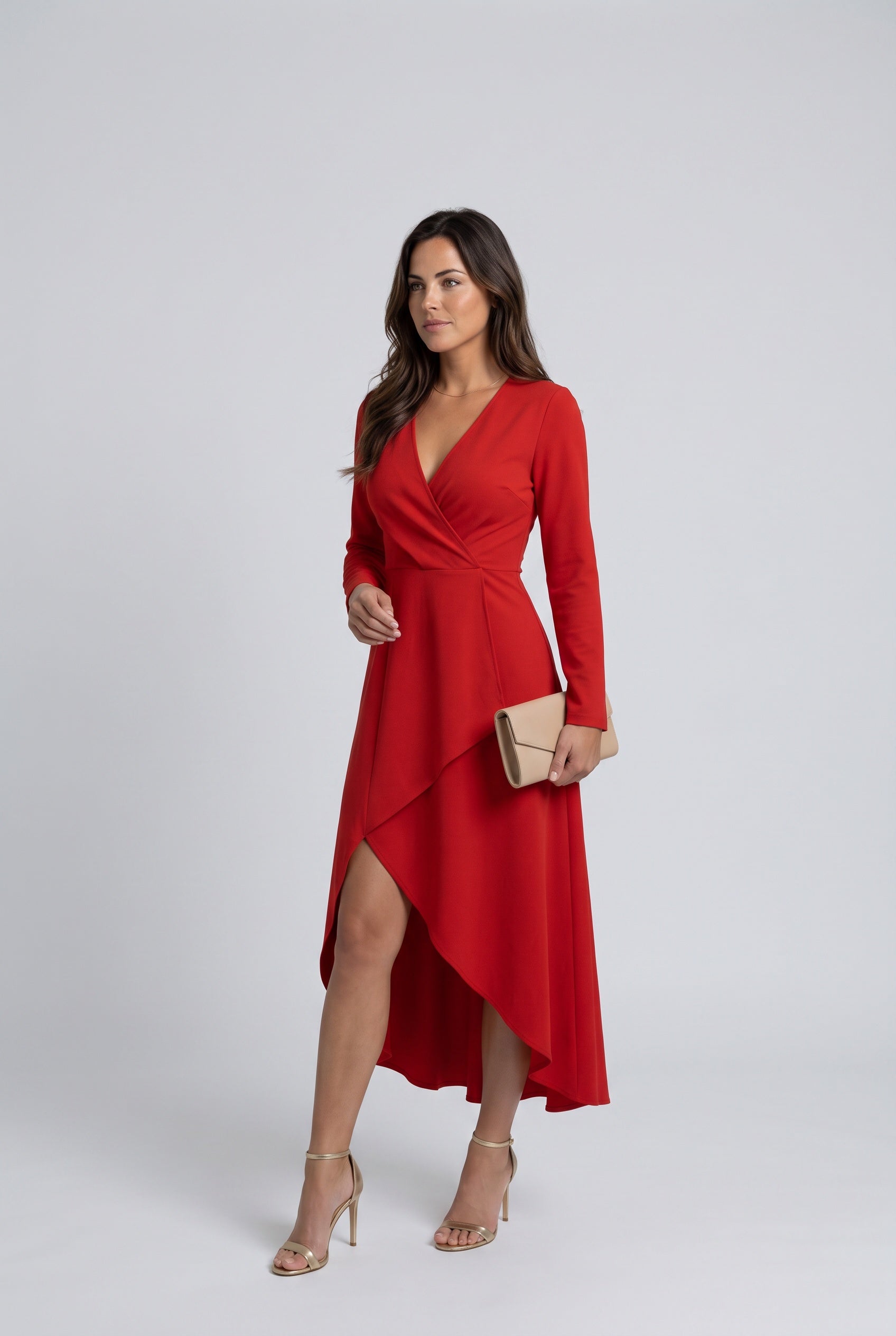 Scarlett | Long Sleeve Wrap Midi Dress