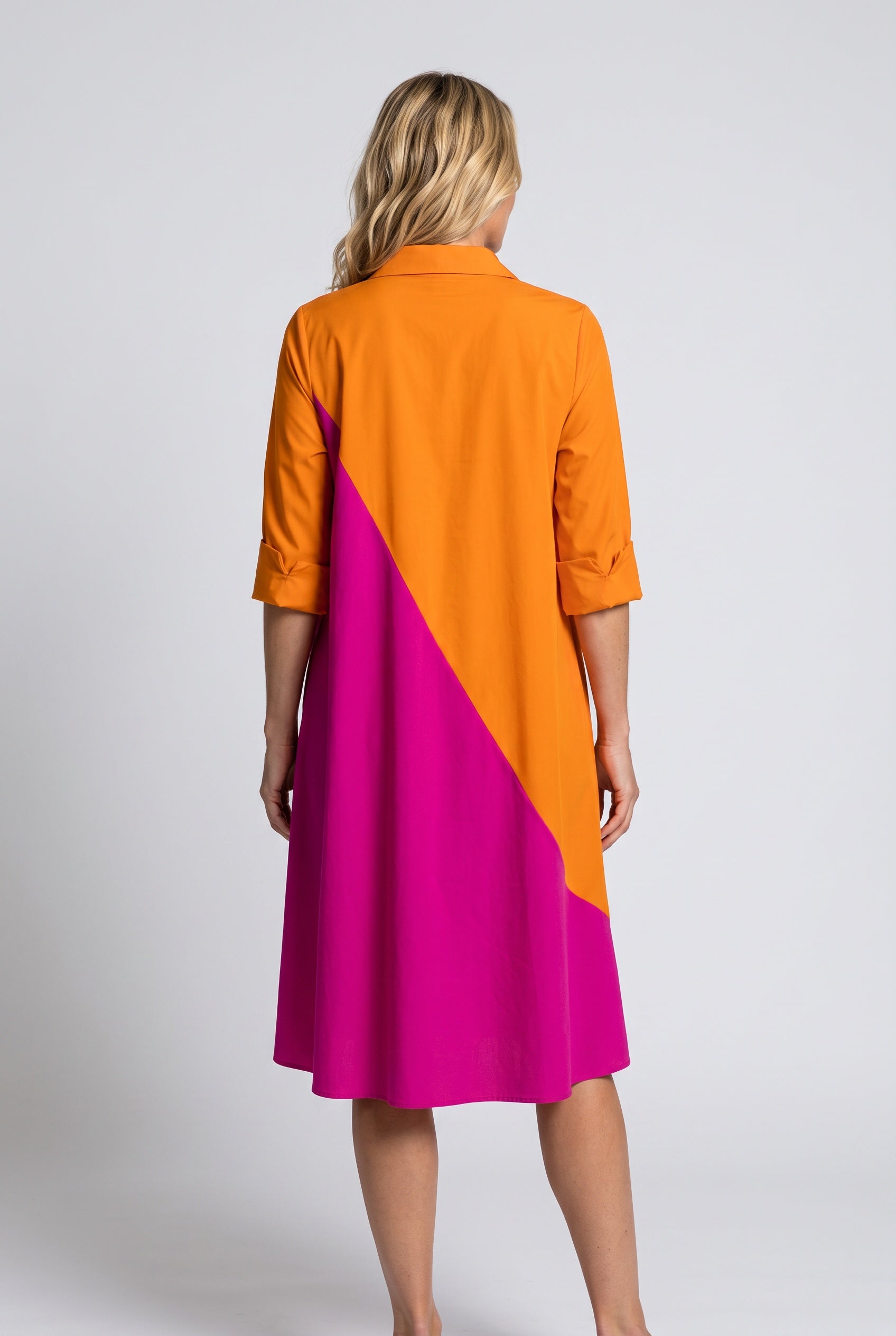 Bianca | Collared Long Sleeve Polo Midi Dress