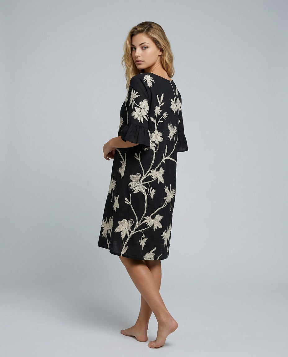 Isabela | Floral Cotton-Blend Midi Dress