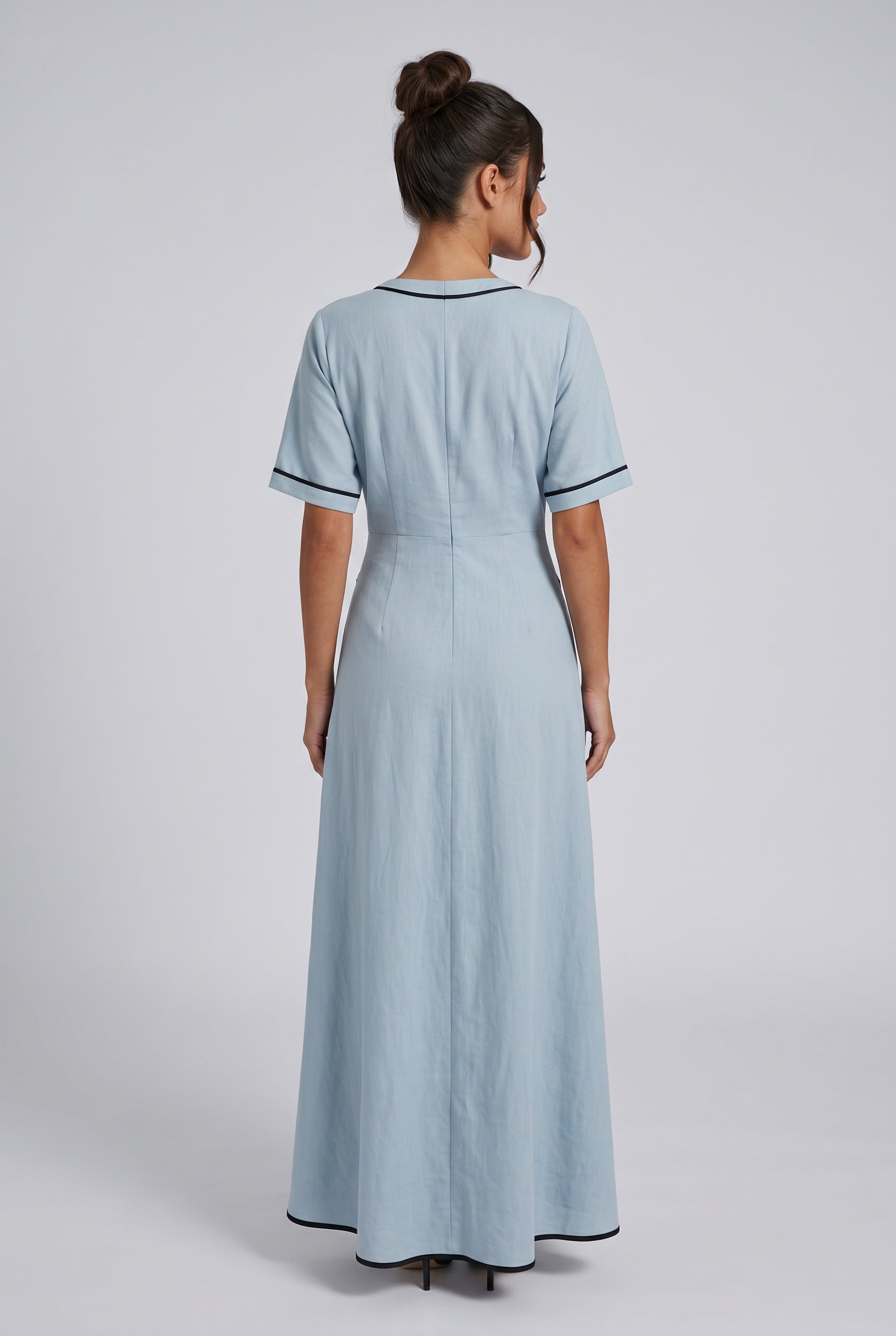 Lena | Twist Front V-Neck Maxi Dress