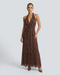 Josefine | Halter Plunge Neck Maxi Dress
