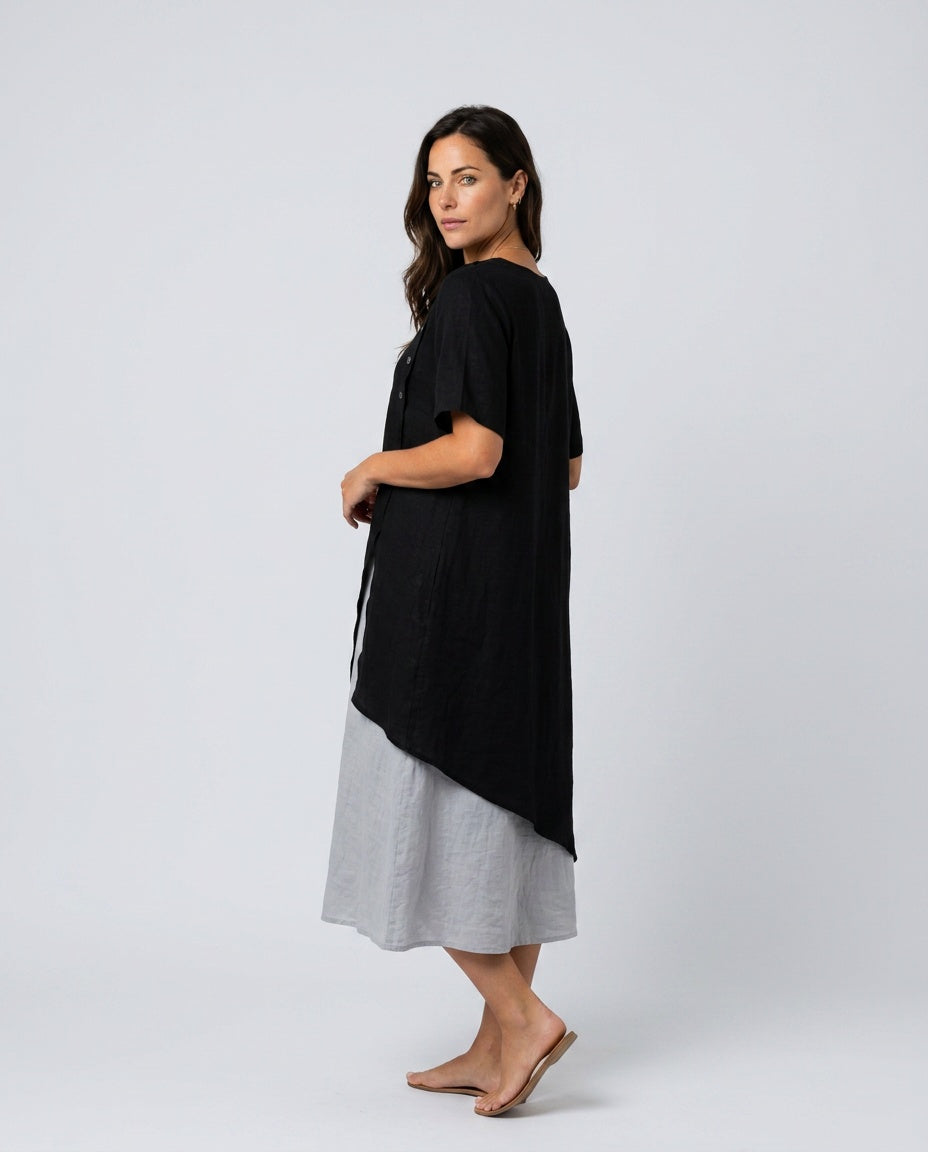 Micaela | Asymmetric Short Sleeve Two-Piece Set
