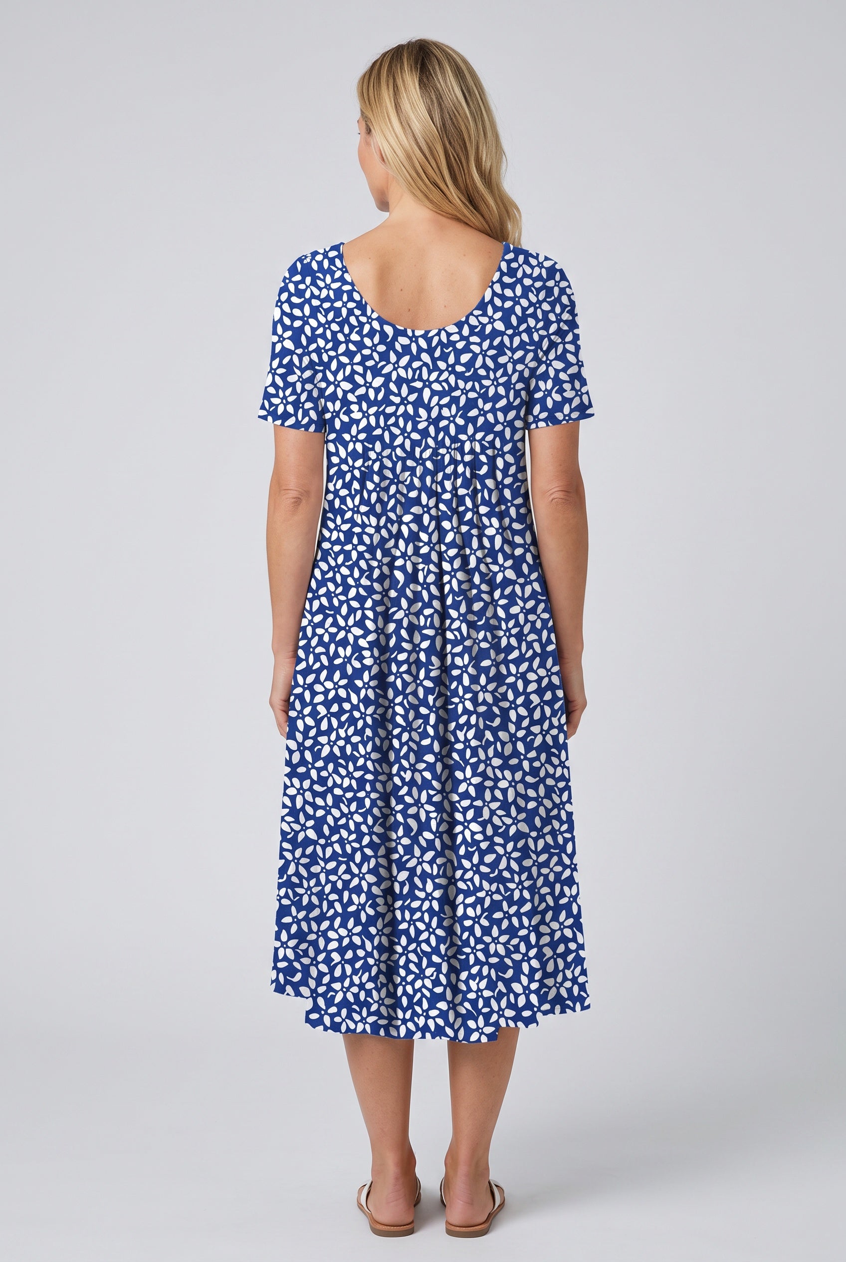 Quinn | Printed Short Sleeve Midi Dress