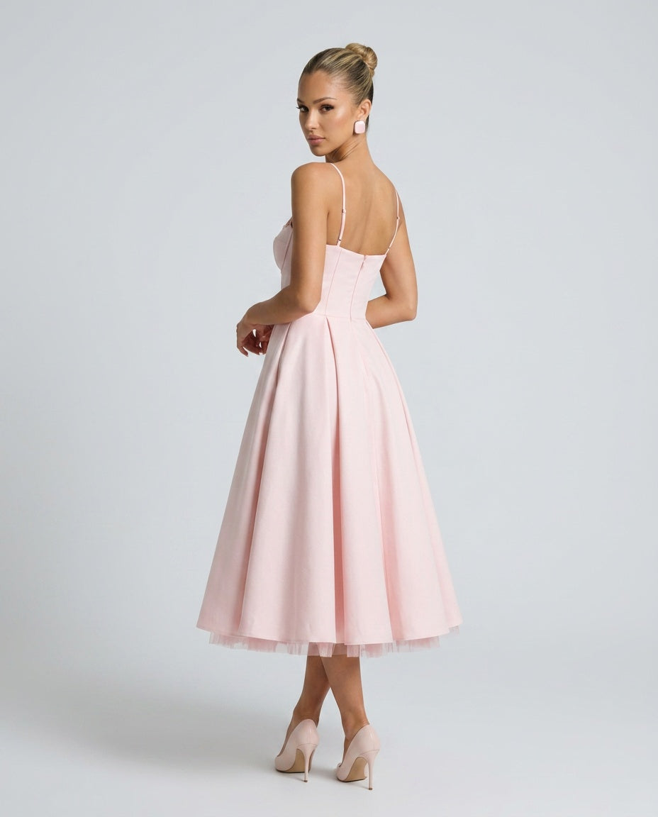 Gemma | Corset Full-Skirt Midi Dress
