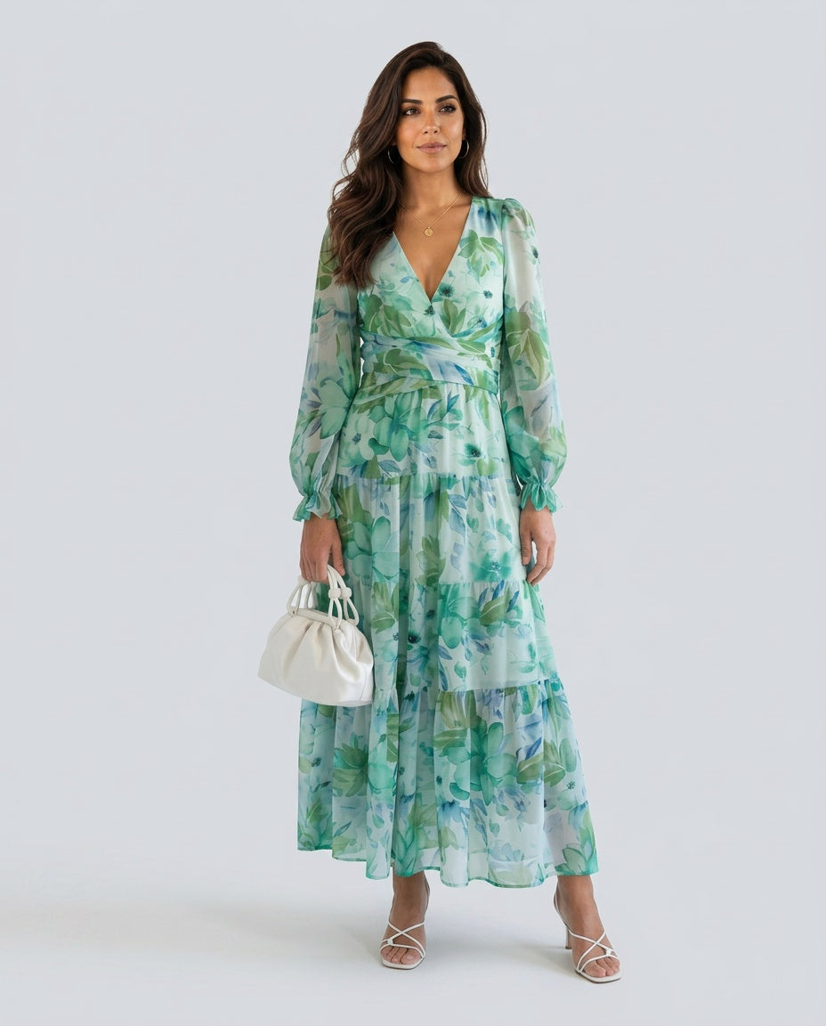 Coralie | Long Sleeve Floral Maxi Dress