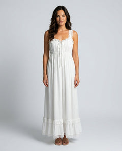 Tessa | Ruffle Strap Flowing Midi Dress