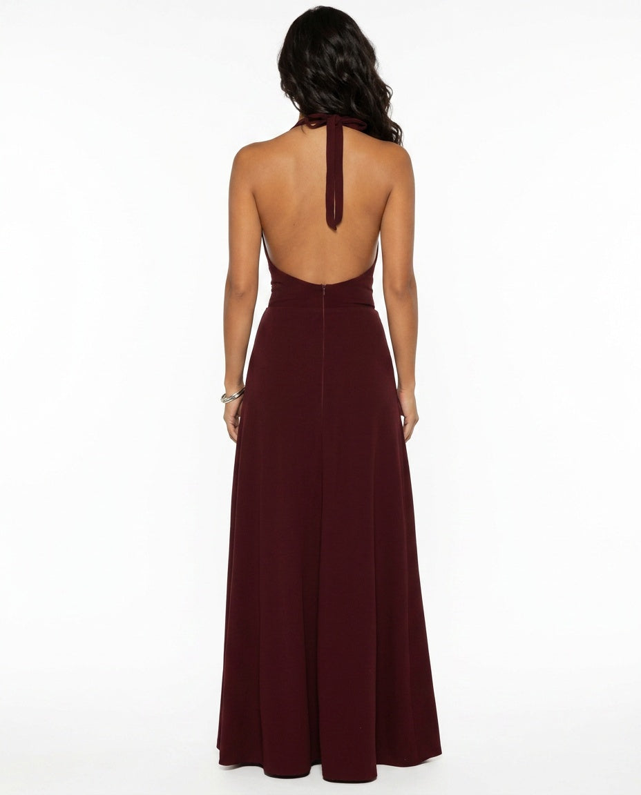 Corey | Beaded Crepe Maxi Dress