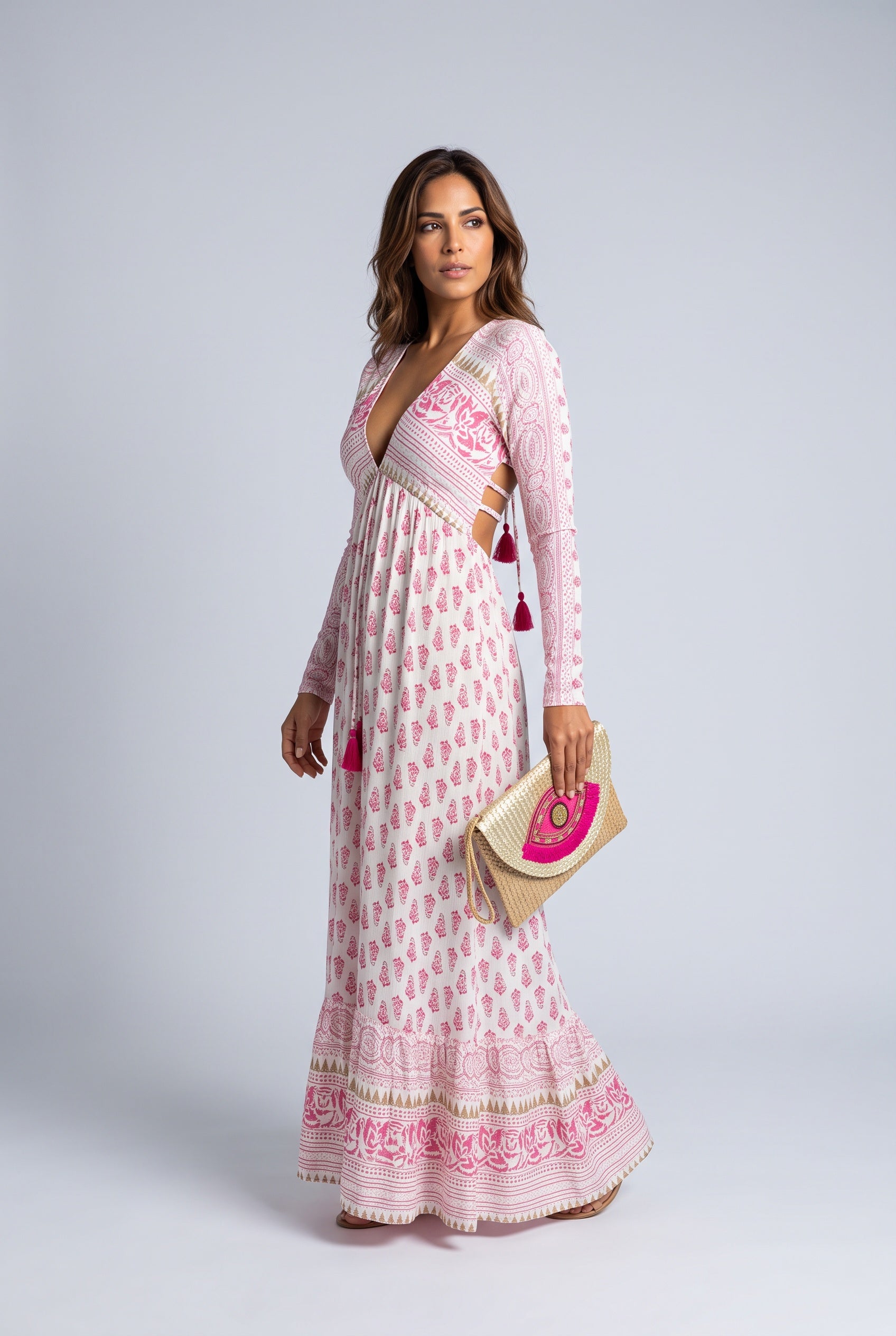 Tessa | Boho Print Flowy Maxi Dress