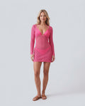 Emiliana | Crochet Plunge Neck Mini Dress